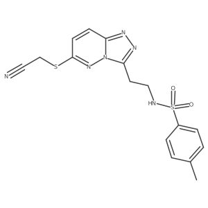 N-(2-{6-[(cyanomethyl)thio][1,2,4]triazolo[4,3-b]pyridazin-3-yl}ethyl)-4-methylbenzenesulfonamide结构式