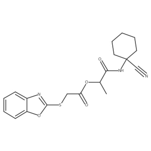 1-[(1-Cyanocyclohexyl)carbamoyl]ethyl 2-(1,3-benzoxazol-2-ylsulfanyl)acetate Structure