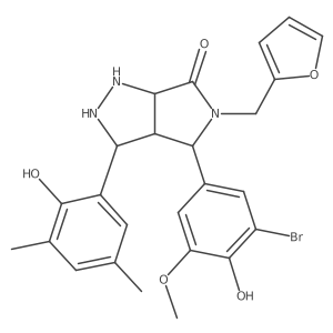 4-(3-Bromo-4-hydroxy-5-methoxyphenyl)-5-(furan-2-ylmethyl)-3-(2-hydroxy-3,5-dimethylphenyl)-1,2,3,3a,4,6a-hexahydropyrrolo[3,4-c]pyrazol-6-one Structure
