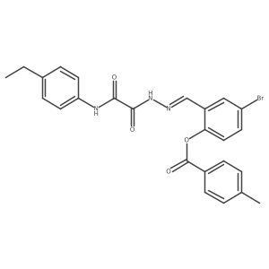 4-BR-2-(2-((4-Ethylanilino)(oxo)acetyl)carbohydrazonoyl)phenyl 4-methylbenzoate Structure