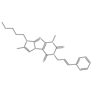 3-cinnamyl-8-(3-methoxypropyl)-1,7-dimethyl-1H-imidazo[2,1-f]purine-2,4(3H,8H)-dione结构式