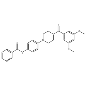 N-(4-{4-[(3,5-dimethoxyphenyl)carbonyl]piperazin-1-yl}phenyl)pyridine-3-carboxamide结构式
