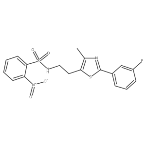 N-(2-(2-(3-fluorophenyl)-4-methylthiazol-5-yl)ethyl)-2-nitrobenzenesulfonamide Structure