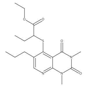 Ethyl 2-((1,3-dimethyl-2,4-dioxo-6-propyl-1,2,3,4-tetrahydropyrido[2,3-d]pyrimidin-5-yl)thio)butanoate Structure