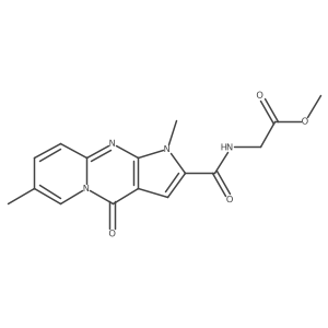 Methyl 2-(1,7-dimethyl-4-oxo-1,4-dihydropyrido[1,2-a]pyrrolo[2,3-d]pyrimidine-2-carboxamido)acetate结构式