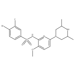 4-Bromo-N-[6-[cis-3,5-dimethyl-1-piperazinyl]-3-(methyloxy)-2-pyridinyl]-3-fluorobenzenesulfonamide结构式