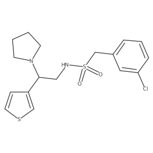 1-(3-chlorophenyl)-N-(2-(pyrrolidin-1-yl)-2-(thiophen-3-yl)ethyl)methanesulfonamide结构式