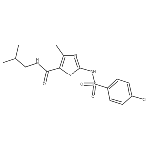 5-Thiazolecarboxamide, 2-[[(4-chlorophenyl)sulfonyl]amino]-4-methyl-N-(2-methylpropyl)- Structure