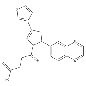 4-oxo-4-(5-(quinoxalin-6-yl)-3-(thiophen-3-yl)-4,5-dihydro-1H-pyrazol-1-yl)butanoic acid结构式