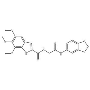 N-[2-(1,3-benzodioxol-5-ylamino)-2-oxoethyl]-5,6,7-trimethoxy-1H-indole-2-carboxamide结构式