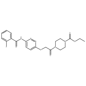Ethyl 4-(2-((6-(2-fluorobenzamido)pyridazin-3-yl)thio)acetyl)piperazine-1-carboxylate Structure