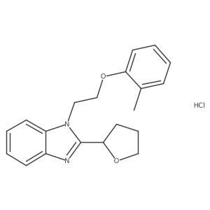 2-(tetrahydrofuran-2-yl)-1-(2-(o-tolyloxy)ethyl)-1H-benzo[d]imidazole hydrochloride Structure