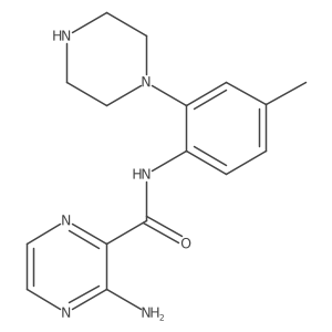 3-Amino-N-[4-methyl-2-(1-piperazinyl)phenyl]-2-pyrazinecarboxamide结构式