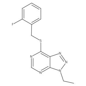 3-ethyl-7-((2-fluorobenzyl)thio)-3H-[1,2,3]triazolo[4,5-d]pyrimidine Structure
