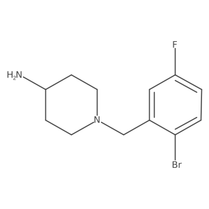 1-[(2-Bromo-5-fluorophenyl)methyl]piperidin-4-amine结构式