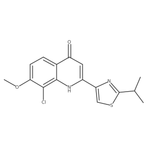 8-Chloro-2-(2-isopropyl-thiazol-4-yl)-7-methoxy-quinolin-4-ol Structure