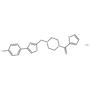 (4-((4-(4-Fluorophenyl)thiazol-2-yl)methyl)piperazin-1-yl)(thiophen-2-yl)methanone hydrochloride Structure