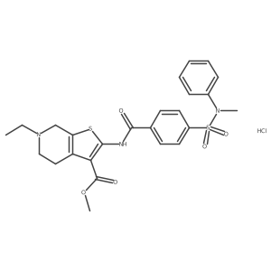methyl 6-ethyl-2-(4-(N-methyl-N-phenylsulfamoyl)benzamido)-4,5,6,7-tetrahydrothieno[2,3-c]pyridine-3-carboxylate hydrochloride结构式