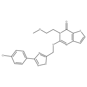 2-(((3-(4-chlorophenyl)-1,2,4-oxadiazol-5-yl)methyl)thio)-3-(2-methoxyethyl)thieno[3,2-d]pyrimidin-4(3H)-one结构式