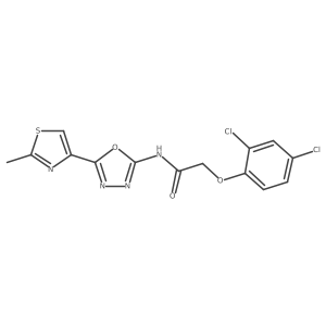 2-(2,4-dichlorophenoxy)-N-(5-(2-methylthiazol-4-yl)-1,3,4-oxadiazol-2-yl)acetamide结构式