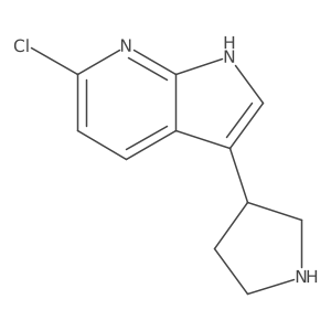 1H-Pyrrolo[2,3-b]pyridine, 6-chloro-3-(3-pyrrolidinyl)- Structure