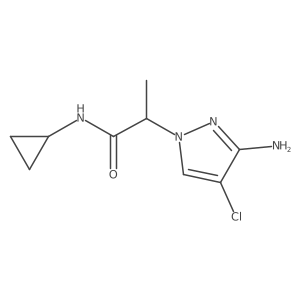 2-(3-amino-4-chloro-1H-pyrazol-1-yl)-N-cyclopropylpropanamide结构式