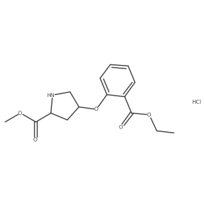 Methyl (2S,4S)-4-[2-(ethoxycarbonyl)phenoxy]-2-pyrrolidinecarboxylate hydrochloride结构式