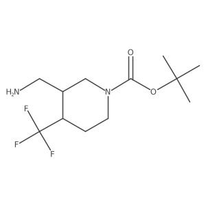 tert-butyl 3-(aminomethyl)-4-(trifluoromethyl)piperidine-1-carboxylate结构式