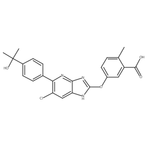 5-[[6-chloro-5-[4-(2-hydroxypropan-2-yl)phenyl]-1H-imidazo[4,5-b]pyridin-2-yl]oxy]-2-methylbenzoic acid结构式