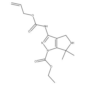 Ethyl 3-(((allyloxy)carbonyl)amino)-6,6-dimethyl-5,6-dihydropyrrolo[3,4-c]pyrazole-1(4H)-carboxylate结构式