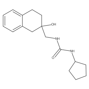 1-Cyclopentyl-3-((2-hydroxy-1,2,3,4-tetrahydronaphthalen-2-yl)methyl)urea结构式