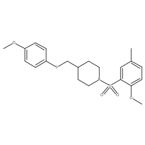 1-((2-Methoxy-5-methylphenyl)sulfonyl)-4-(((4-methoxyphenyl)thio)methyl)piperidine结构式