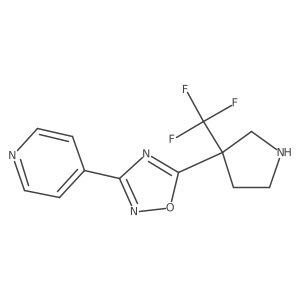 4-{5-[3-(Trifluoromethyl)pyrrolidin-3-yl]-1,2,4-oxadiazol-3-yl}pyridine结构式