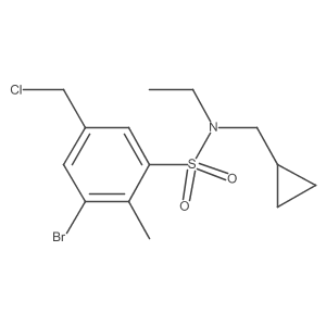 Benzenesulfonamide, 3-bromo-5-(chloromethyl)-N-(cyclopropylmethyl)-N-ethyl-2-methyl- Structure