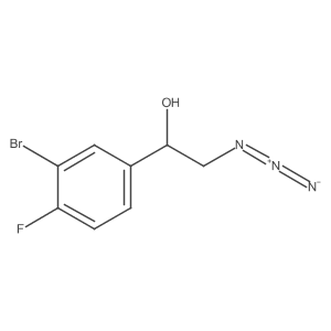 2-Azido-1-(3-bromo-4-fluorophenyl)ethan-1-ol结构式