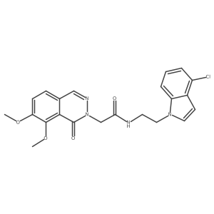 N-[2-(4-chloro-1H-indol-1-yl)ethyl]-2-[7,8-dimethoxy-1-oxo-2(1H)-phthalazinyl]acetamide结构式