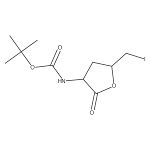 tert-Butyl ((3S,5S)-5-(iodomethyl)-2-oxotetrahydrofuran-3-yl)carbamate Structure