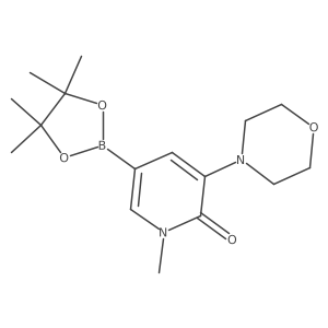 1-methyl-3-morpholino-5-(4,4,5,5-tetramethyl-1,3,2-dioxaborolan-2-yl)pyridin-2(1H)-one结构式