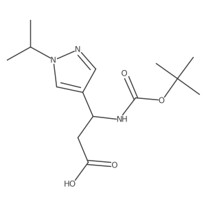 (3R)-3-{[(tert-butoxy)carbonyl]amino}-3-[1-(propan-2-yl)-1H-pyrazol-4-yl]propanoic acid结构式
