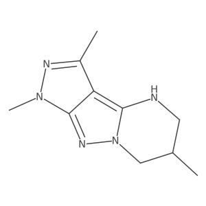 3,5,10-Trimethyl-4,5,7,8,12-pentaazatricyclo[6.4.0.0,2,6]dodeca-1,3,6-triene结构式