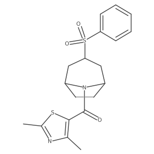 (2,4-dimethylthiazol-5-yl)((1R,5S)-3-(phenylsulfonyl)-8-azabicyclo[3.2.1]octan-8-yl)methanone结构式