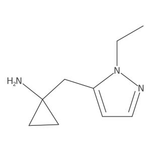 1-[(1-ethyl-1H-pyrazol-5-yl)methyl]cyclopropan-1-amine结构式