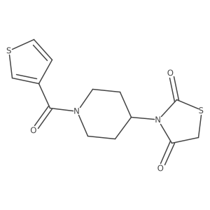 3-(1-(Thiophene-3-carbonyl)piperidin-4-yl)thiazolidine-2,4-dione结构式