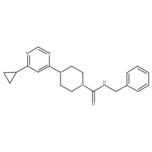 N-benzyl-4-(6-cyclopropylpyrimidin-4-yl)piperazine-1-carboxamide结构式