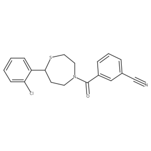 3-[7-(2-Chlorophenyl)-1,4-thiazepane-4-carbonyl]benzonitrile Structure