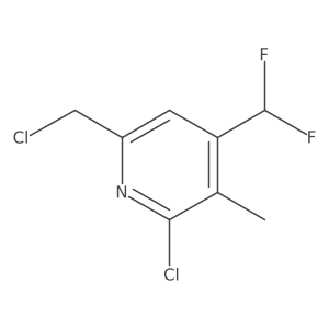 2-Chloro-6-(chloromethyl)-4-(difluoromethyl)-3-methylpyridine结构式