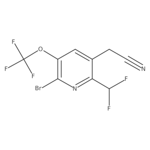 2-(6-Bromo-2-(difluoromethyl)-5-(trifluoromethoxy)pyridin-3-yl)acetonitrile Structure