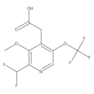 2-(Difluoromethyl)-3-methoxy-5-(trifluoromethoxy)pyridine-4-acetic acid结构式