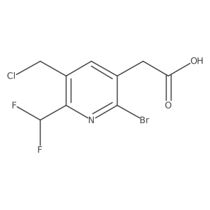 2-(2-Bromo-5-(chloromethyl)-6-(difluoromethyl)pyridin-3-yl)acetic acid Structure