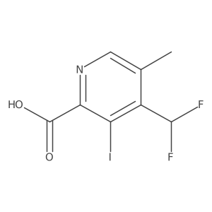 4-(Difluoromethyl)-3-iodo-5-methylpicolinic acid结构式